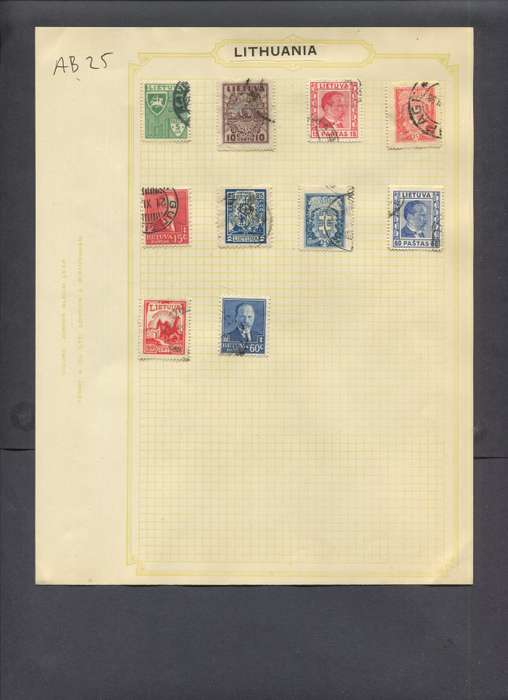 Lithuania - 10 Stamps Mounted On Old Album Page