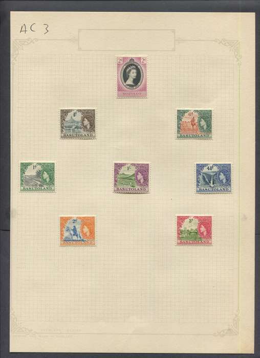 Basutoland - 8 Stamps Mounted On Old Album Page