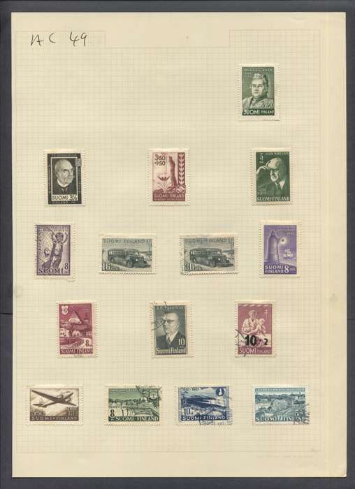 Finland - 15 Stamps Mounted On Old Album Page