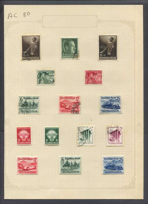 Germany - 15 Stamps Mounted On Old Album Page - Some Toning