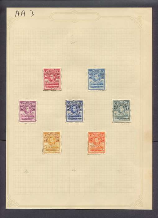 Basutoland - 7 Stamps Mounted(Hinged) on Old Album Page