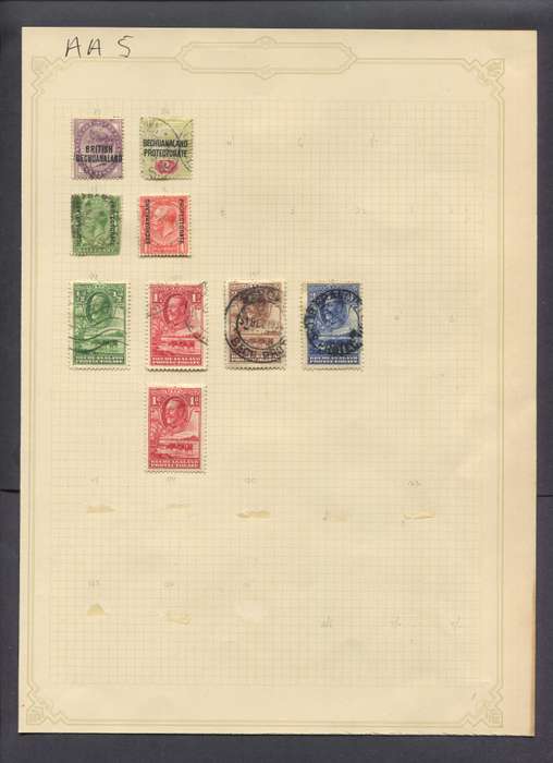Bechuanaland - 9 Stamps Mounted(Hinged) on Old Album Page