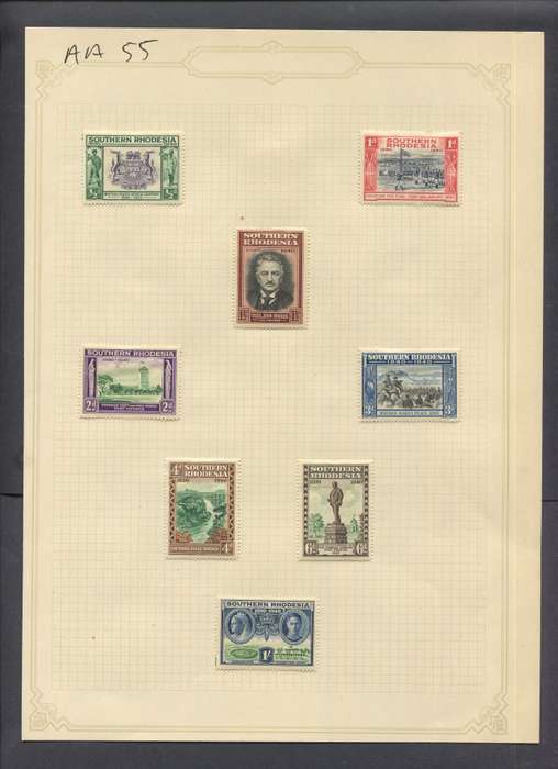 Southern Rhodesia - 8 Stamps Mounted(Hinged) on Old Album Page