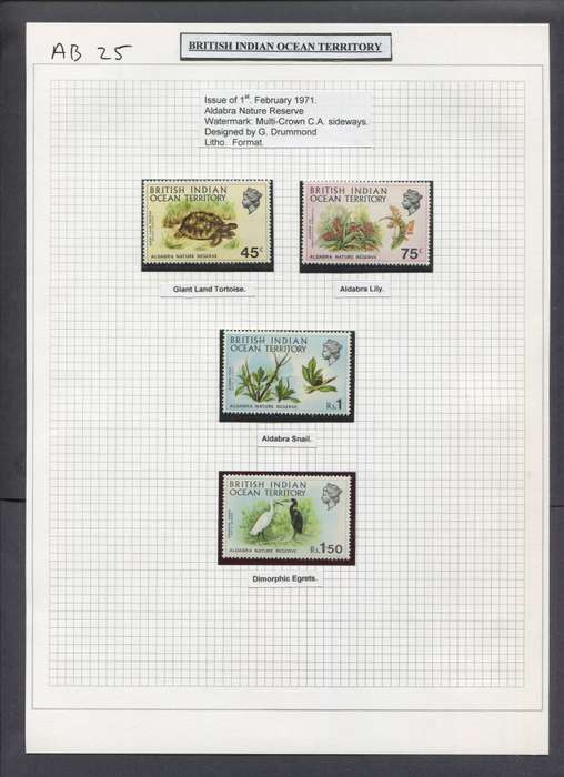 British Indian Ocean Territory - 4 Stamps In Hinge-less Mounts on Album Page - 1971 - MNH
