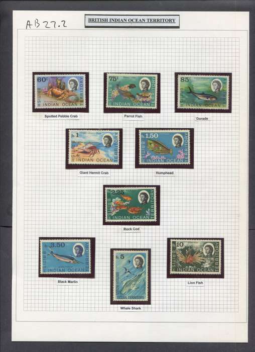 British Indian Ocean Territory - 18 Stamps In Hinge-less Mounts on 2 Album Pages - 1968 - MNH