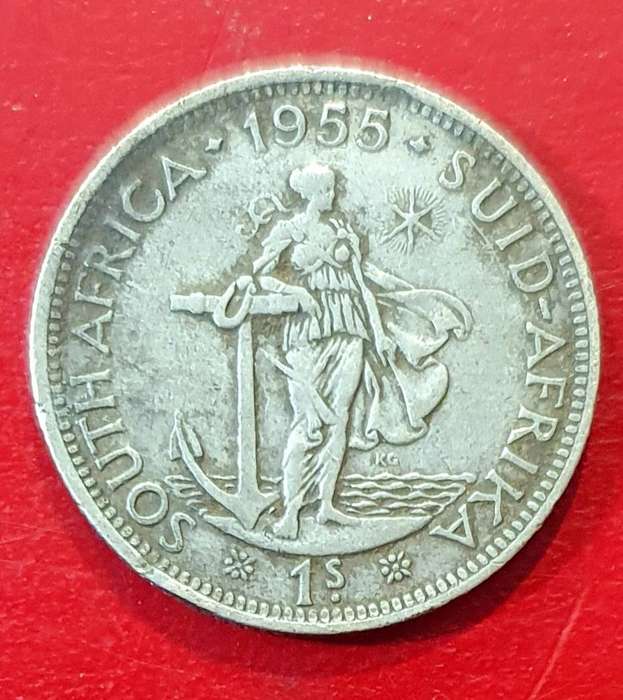 1955 1 Shilling - Elizabeth II 1st portrait  Silver (.500)   5.66 g