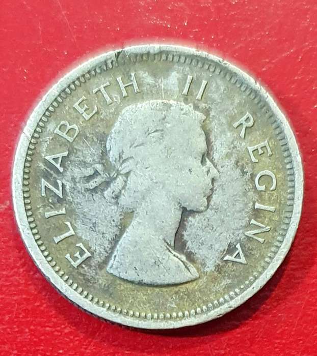 1955 1 Shilling - Elizabeth II 1st portrait  Silver (.500)   5.66 g
