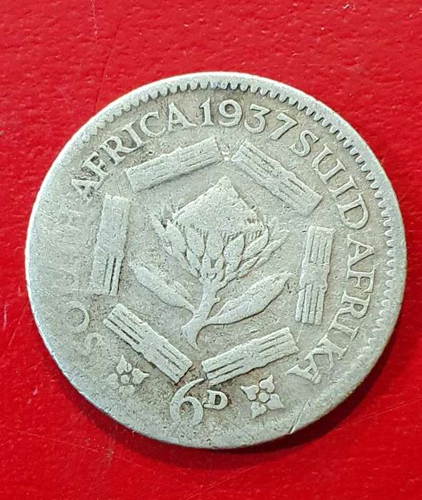 1937  6 Pence - George VI Rex Imperator   Silver (.800)  2.83 g