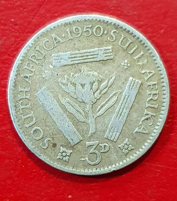 1950  3 Pence - George VI Sextus Rex  Silver (.800) 1.414 g