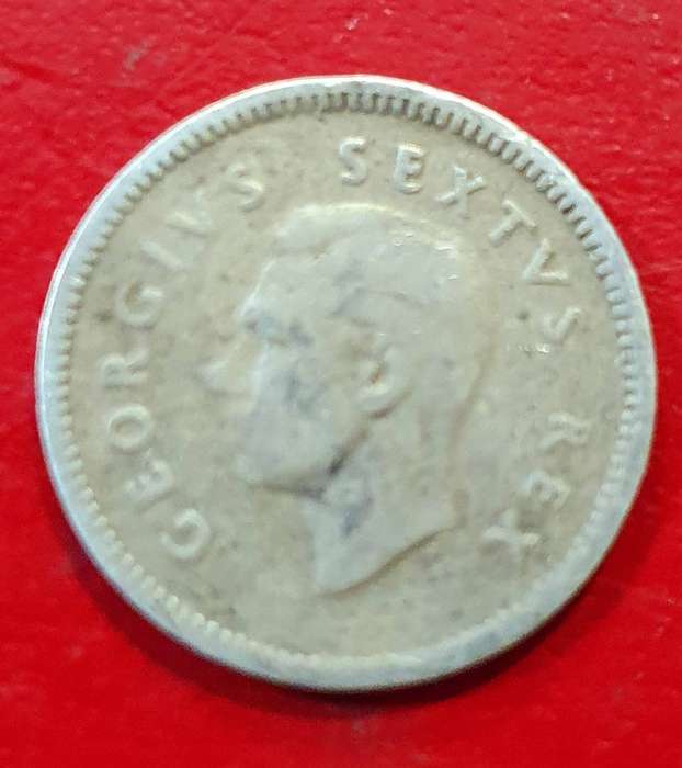 1950  3 Pence - George VI Sextus Rex  Silver (.800) 1.414 g
