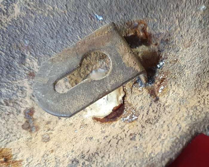 ANTIQUE 1820s BIG CAST IRON COAT / HAT WALL HOOK.