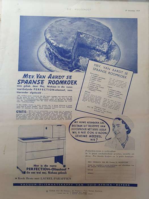 29 DES. 1939.  DIE HUISGENOOT. KAAP DIE GOEIE HOOP. BIG FORMAT 28CM W X 35CM L.