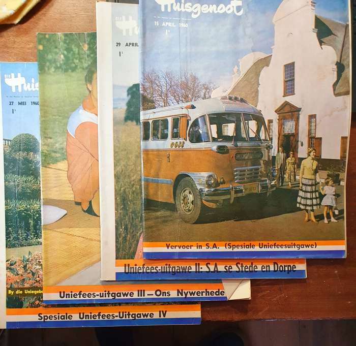 4 X 1960 HUISGENOTE. UNIEFEES UITGAWES. 15,29 APRIL & 13,27 MEI.  BIG FORMAT 28CM W X 35CM L.