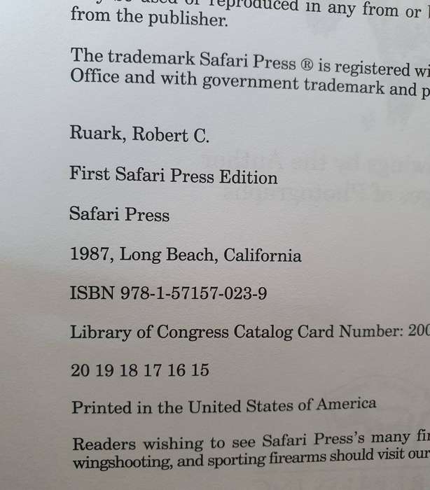 Horn of the Hunter: The Story of an African Safari Hardcover  FIRST EDD. 1987 R.C. RUARK.