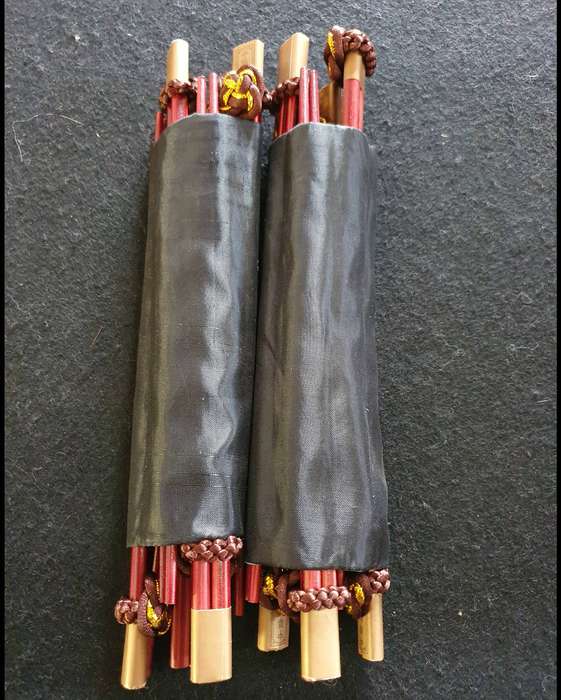 VINTAGE 24 X HIGH END ASIAN TOP QUALITY CHOPSTICKS IN SILK . NEVER BEEN USED.