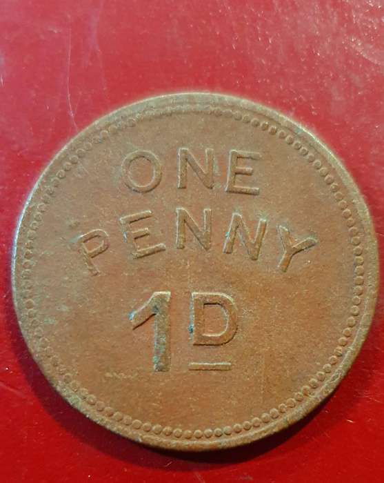 ANTIQUE PREMIER MINE CO-OP Ltd ONE PENNY. 1D. HARD FIBRE.