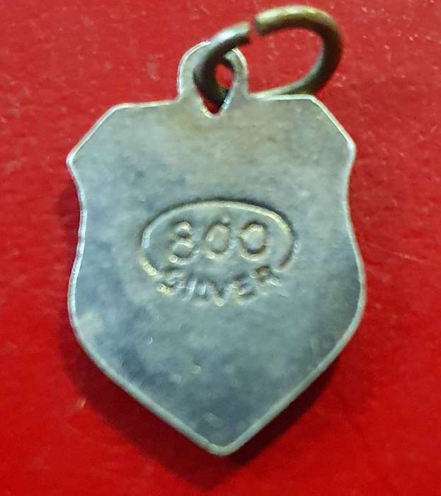 VINTAGE .800 SILVER AND ENAMEL PADOVA ITALY SHIELD CHARM.
