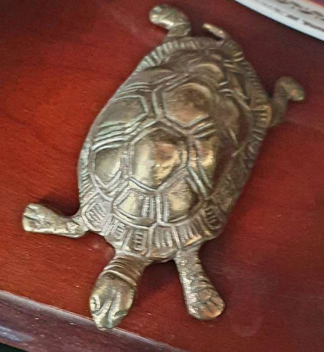 ANTIQUE BIG BRASS TORTOISE.