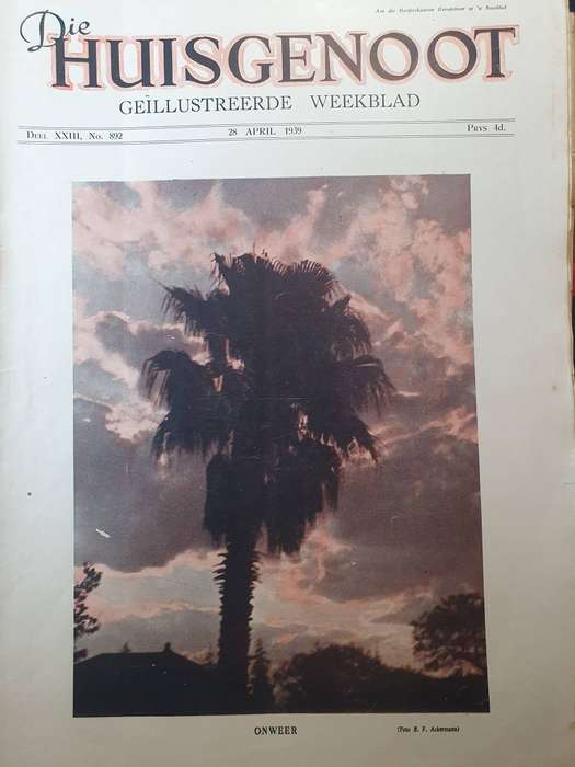 28 APRIL 1939.  DIE HUISGENOOT. COLLECTORS EDD. BIG FORMAT 28CM W X 35CM L.