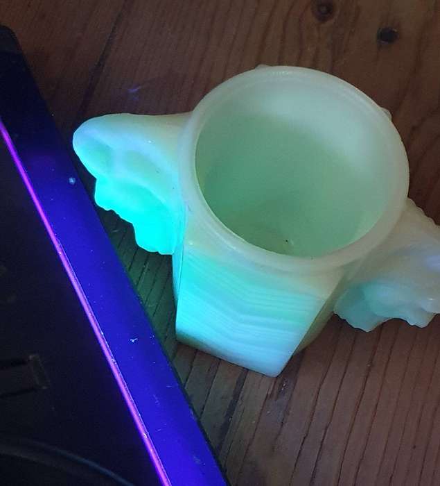 1930s ART DECO MACBETH EVANS URANIUM GLASS VASE.