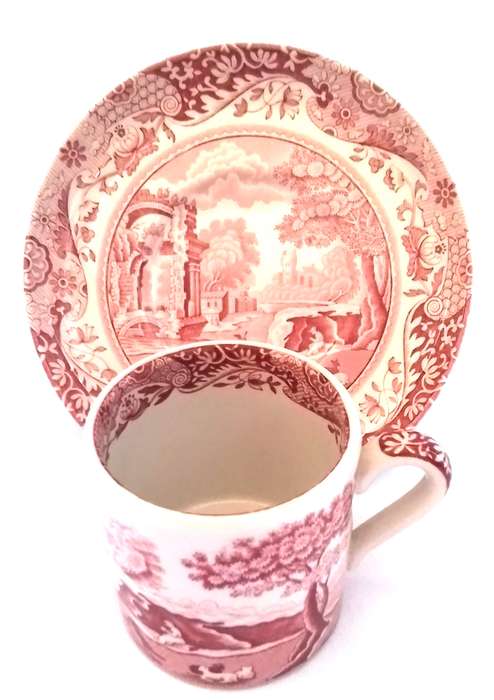 Spodes  -  Pink Italian -  Espresso  Cup &  Saucer