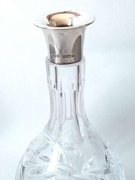 Birmingham 1932  Silver Collar Crystal Decanter