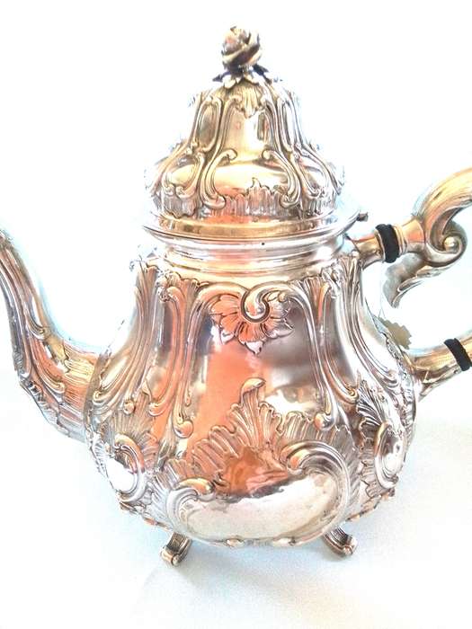 Silver `800`  Relief Tea Pot