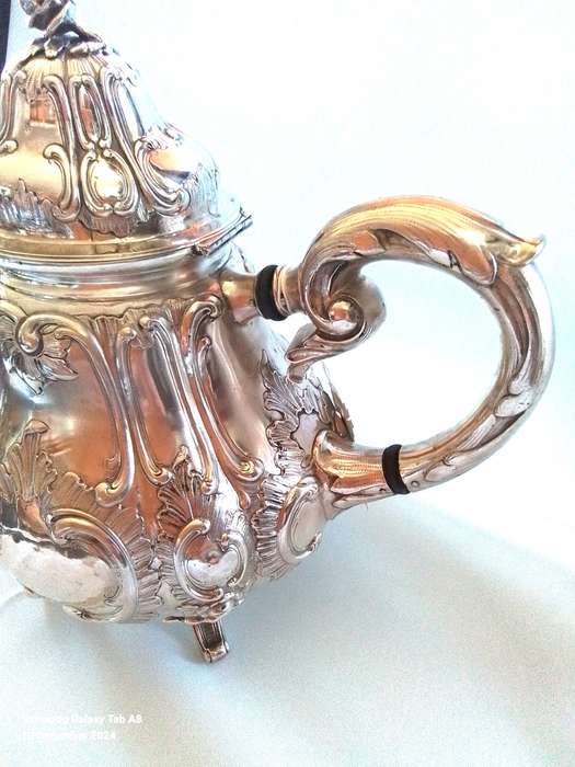 Silver `800`  Relief Tea Pot