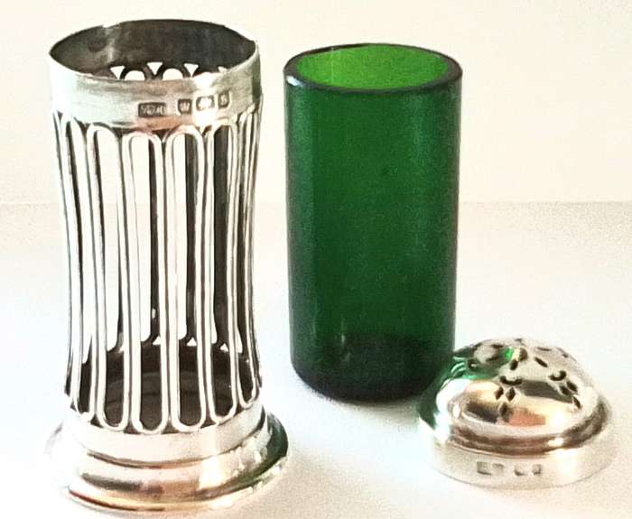 Birmingham  1892  -   Pepper pot with glass liner