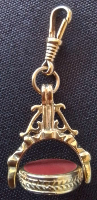 Antique  Gold Plated Fob Seal Pendant