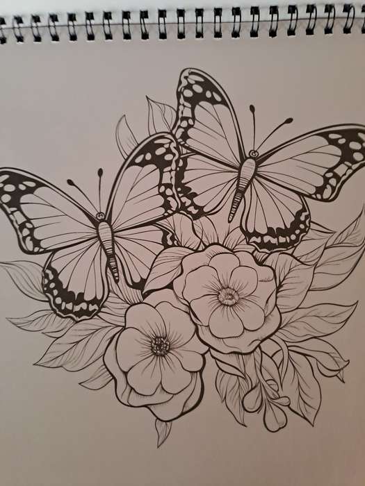 Colouring Book Flower Butterfly