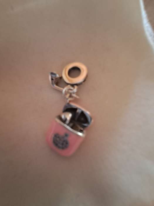 9.25 Silver Pink Headphone Bracelet Charm