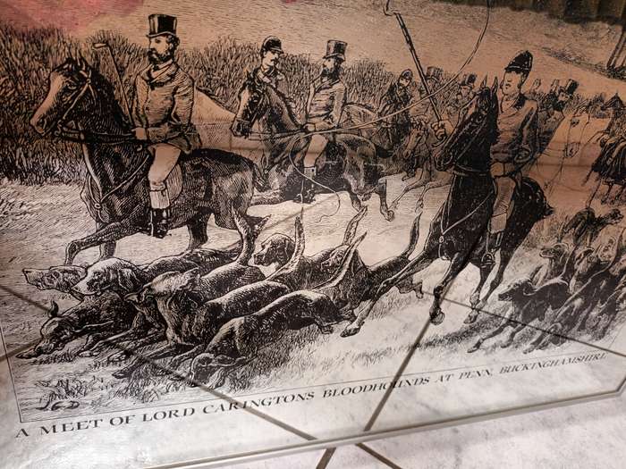 Nice Size Mirror with Victorian Hunt Scene