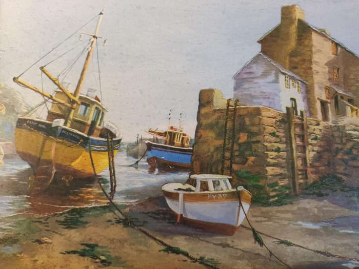 Vintage Framed Print of Boats