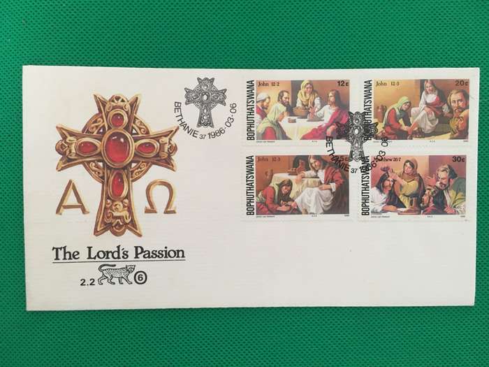 BOPHUTHATSWANA - FIRST DAY COVER - THE LORD'S PASSION - 1986