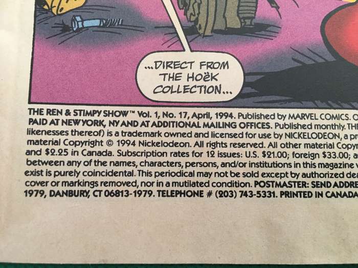MARVEL COMICS - THE REN AND STIMPY SHOW - VOL. 1 NO. 17 - 1994