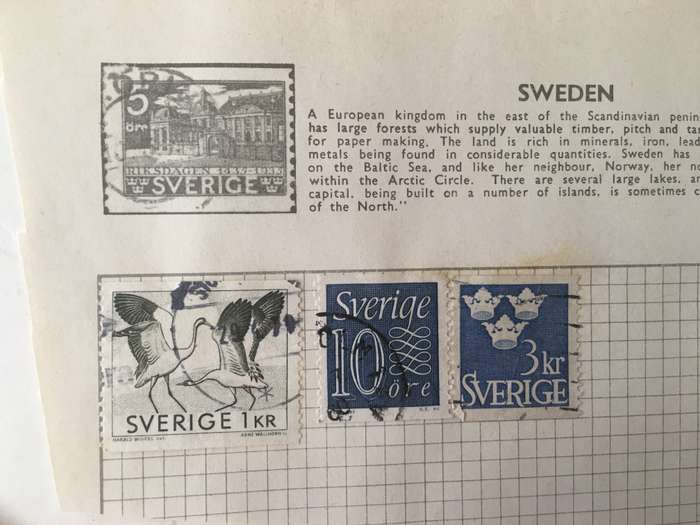 SWEDEN 3 MOUNTED STAMPS