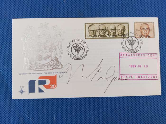 LOVELY SIGNED FIRST DAY COVER  PRESIDENT MARAIS VILJOEN  - 1983