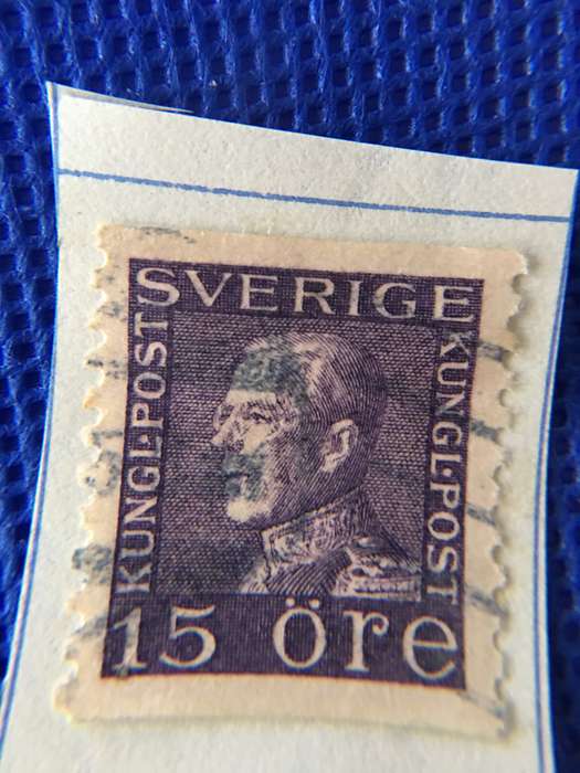SWEDEN RARE  KING GUSTAV USED 15 ORE STAMP