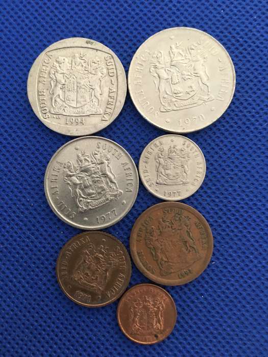 SOUTH AFRICA - COIN LOT R5 INAUGURATION - 50c  20c  5c  1c  5c  1/2c all crested  -  (A16)