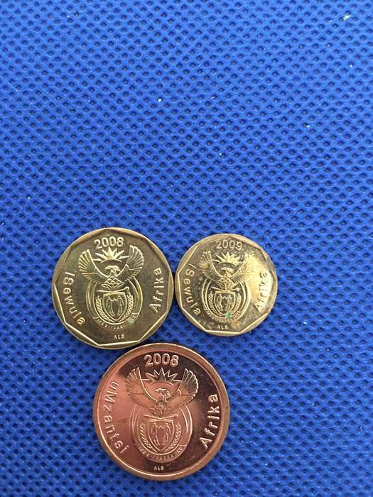 SOUTH AFRICA LOT OF 3 COINS - 20c 10c and 5c coin -  (C3)