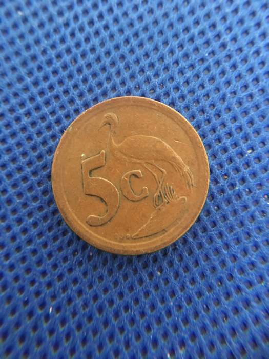 SOUTH AFRICA LOT OF 5 COINS (4)  R5 - 50c 5c 20c 10c