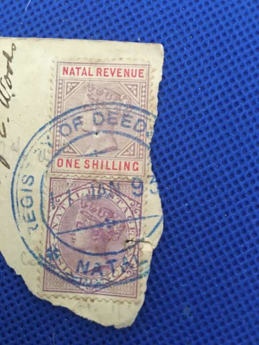 SOUTH AFRICA TWO QUEEN VICTORIA NATAL STAMPS