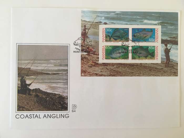 NAMIBIA 2 FDC COVERS  - COASTAL ANGLING AND RARE AND ENDANGERED ANIMALS