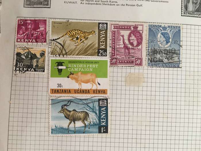 KENYA MOUNTED LOT OF USED STAMPS