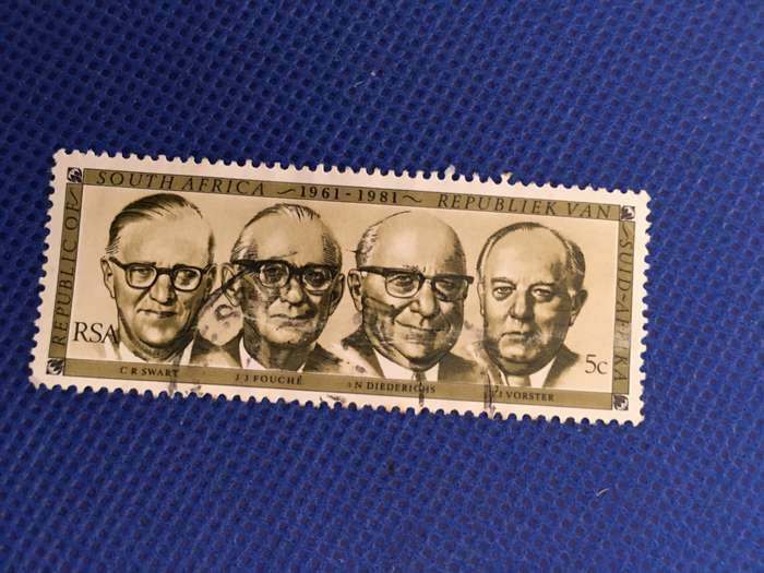 SOUTH AFRICA - FOUNDING OF REPUBLIC 20TH  ANNIVERSARY FORMER PRESIDENTS 1981 5c