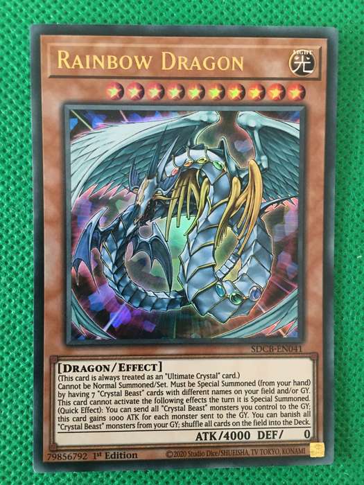YU-GI-OH TRADING CARD - SHINY / FOIL - RAINBOW DRAGON