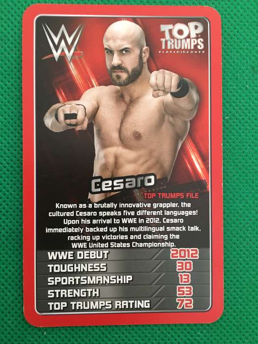 TOP TRUMPS WWE WRESTLING CARD - 2017 - CESARO