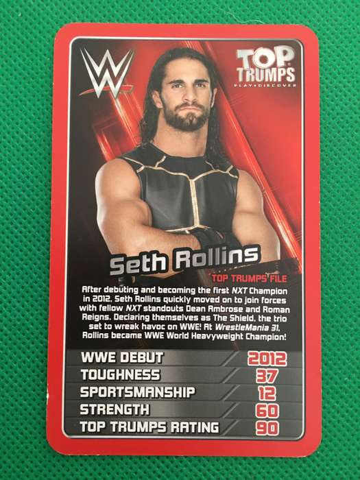 TOP TRUMPS WWE WRESTLING CARD - 2017 - SETH ROLLINS