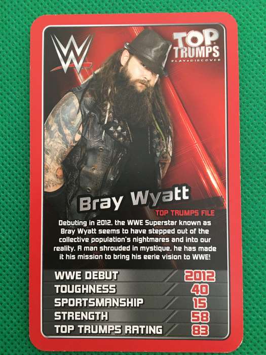 TOP TRUMPS WWE WRESTLING CARD - 2017 -  BRAY WYATT